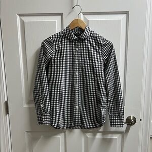 J. Crew Women's Black and White Checkered Button Down Shirt BOY size 2 #396